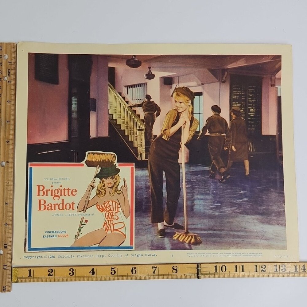 1960 Brigitte Bardot BABETTE GOES TO WAR Original 11x14 Lobby Card Columbia #4